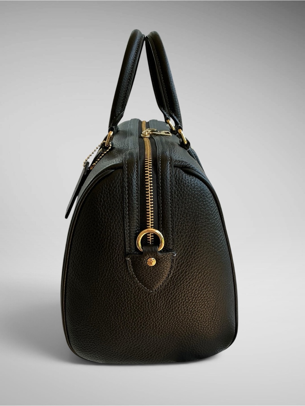 Coach Rowan Large Satchel Black Soft Pebbled Leather Gold Hardware CV960 NWT - Picture 6 of 14